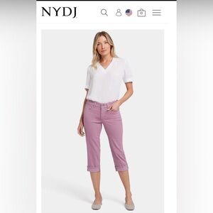 NWT Women's NYDJ Marilyn Crop Cuff jeans - Fairy Falls Pink Size 6